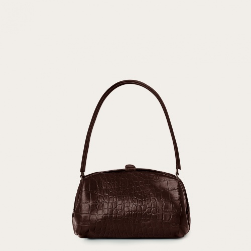 Hug Bag M, brown croco